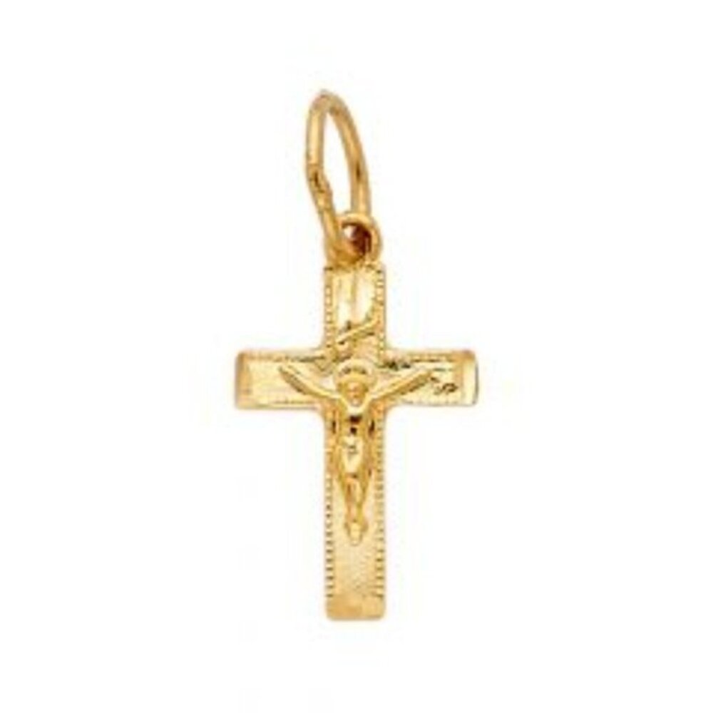 New 14K Gold Religious Crucifix Pendant